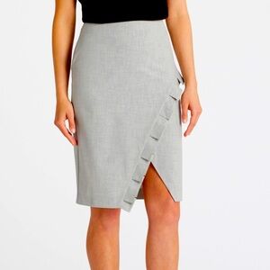 NWT Stitch Fix Violets & Roses Lola Gray Ruffle Pencil Skirt, 2